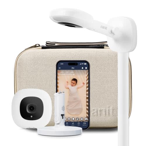 Nanit All-in-One Bundle - 1080p Pro Camera, Wall Mount, Flex Stand & Case | Smart Pro Baby Video Monitor System, Wall Mount, Flex Stand & Travel Case - 1080p HD, 2-Way Audio, Real-Time App Insights
