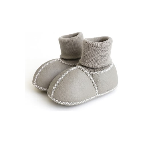 Organic Shearling Baby Booties - Stay On, 14