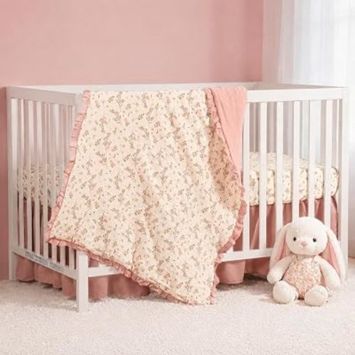 Organic Cotton Muslin Baby Crib Bedding Set 3Pcs Flounce Edge 52"x28" Soft