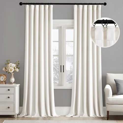 MIULEE Velvet Curtains 50W x 96L 2 Panels Sage Green Blackout Curtains