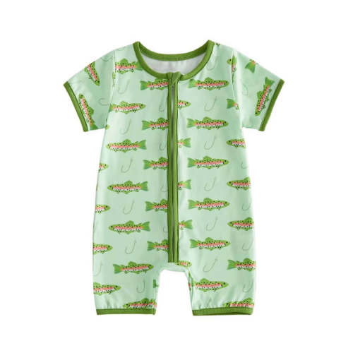 Baby Boy Short Sleeve Fish Zipper Jumpsuit – The Trendy Toddlers