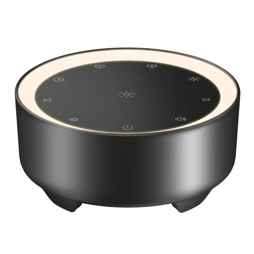 Kipcush Sound Machine & Night Light for Adults, Baby, Kids. White Noise Machine with 20 Soothing Sleep Sounds. Small Size & Portable Design for Bedroom (Black, Small)