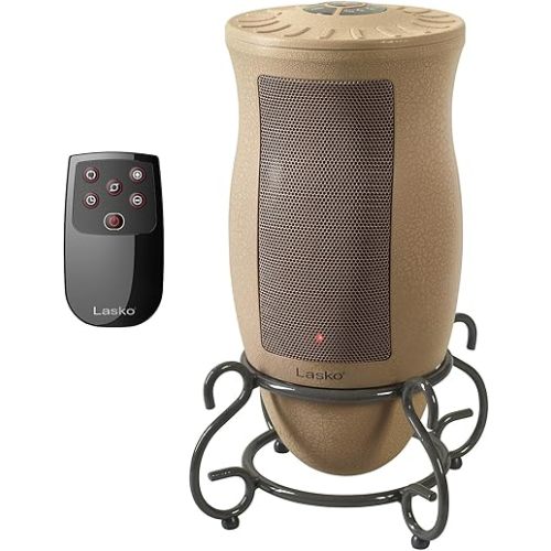 Lasko Oscillating Designer Ceramic Tower Space Heater for Home with Adjustable Thermostat, Timer and Remote Control, 16 Inches, 1500W, 6435