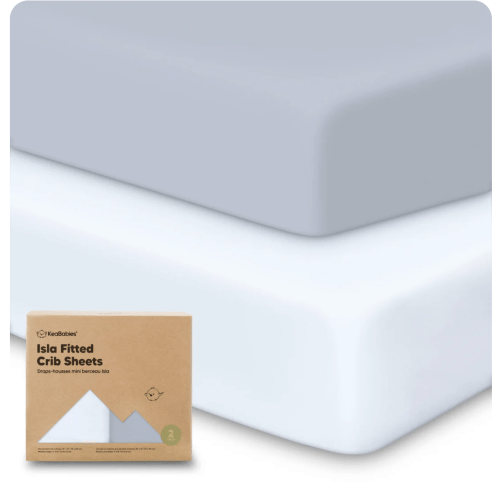 Isla Fitted Crib Sheets (Blue Flax)