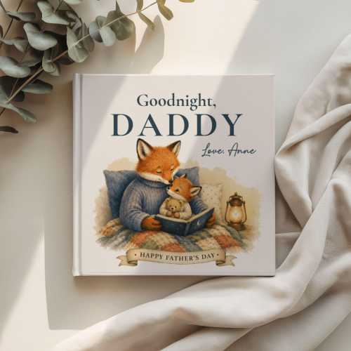 Personalized Father's Day Book From Baby | Goodnight Daddy Hardcover Bedtime Story | New Dad Gift, First Father's Day Keepsake Gift for Dad