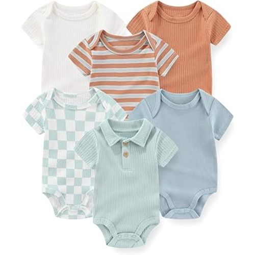 Amazon.com: JELYLOVE Fashion Baby Boy Girl Bodysuits 6-Pack Casual Cotton Soft Infants Outfit New born Clothes: Clothing, Shoes & Jewelry