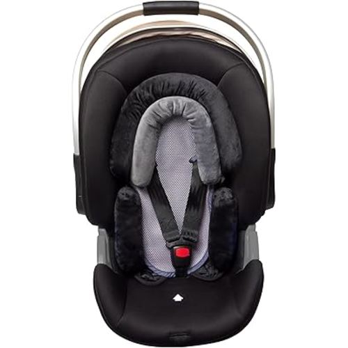 Pro Goleem Breathable 3-in-1 Infant Car Seat Head Support, Soft Infant Car Seat Insert, Carseat Cushion for Toddler, Perfect for Car Seat, Strollers, Swings, Carrier, Bouncer, Black and Grey