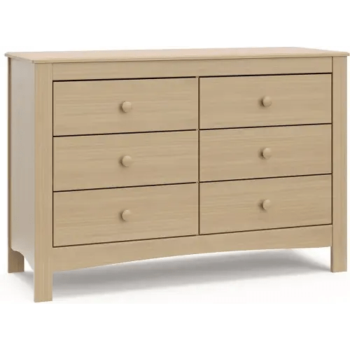 Graco Noah 6-Drawer Dresser (Driftwood) – GREENGUARD Gold Certified, Wood Dresser for Bedroom, Kids & Nursery Storage Chest, Safety Interlocking Drawers, Pre-Installed Tracks, Kids Chest
