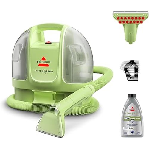 BISSELL Little Green Mini Corded Portable Carpet and Upholstery Deep Cleaner with Self-Cleaning Tough Stain Tool, Hydrorinse Tool and a 8oz Little Green Formula, 4075B