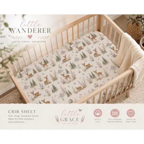 Woodland  deer crib sheet