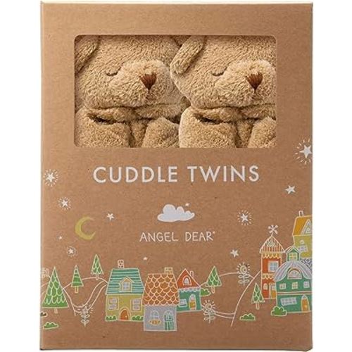 Angel Dear Cuddle Twins Blankie, Brown Bear