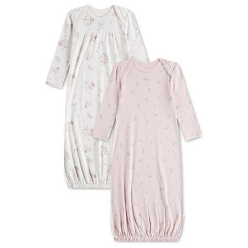 Baby Girls' Babywear Long-Sleeve Gowns, 2-Pack
