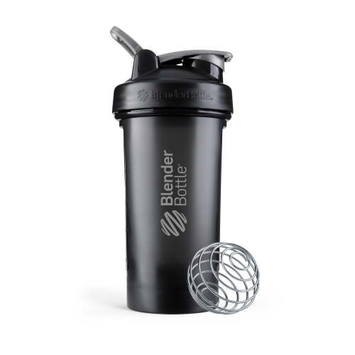 BlenderBottle Classic V2 24 oz Black Shaker Bottle with Mixing Ball, Flip-Top Lid and Ergonomic Carry Loop
