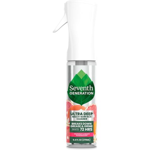 Seventh Generation Ultra Deep Probiotic Multi Surface Cleaner, 9.4 Fl Oz, Grapefruit & Orange, 80% USDA Biobased All Purpose Cleaning Spray, Breaks Down Tough Grease & Grime, Safe for Kids & Pets