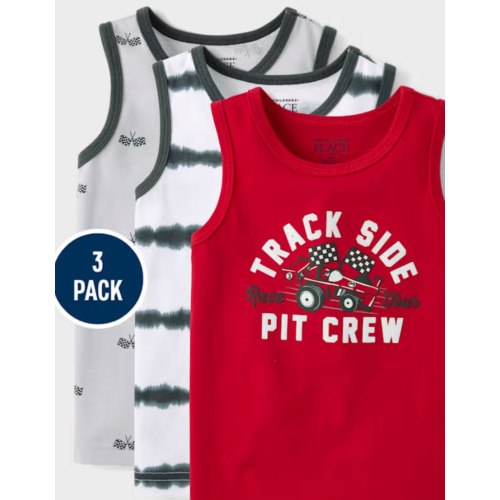 Baby And Toddler Boys Sleeveless Graphic Tank Top 3-Pack - GRAY | The Children's Place