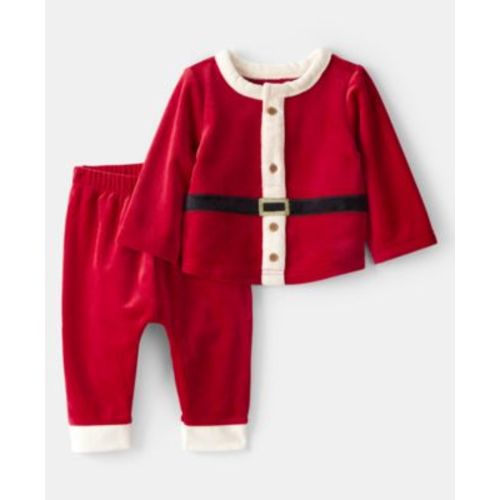 Baby Boys or Baby Girls Santa Holiday Top and Pants, 2-Piece Set
