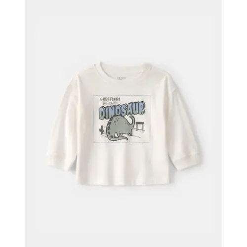 Baby Boy Dinosaur Long-Sleeve Graphic Tee - Cream | Carter's