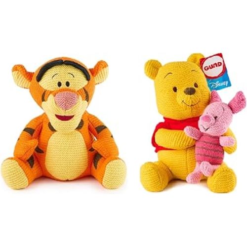 Donna's Home Emporium SpnMaster GND Official Plush Bundle, 10" Knit Winnie The Pooh & Piglet and 10" Knit Tigger