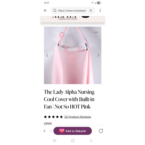 The Lady Alpha Nursing Cool Cover with Built-in Fan | Not So HOT Pink — As Seen On Shark Tank - Lady Alpha -The Nursing Cool Cover