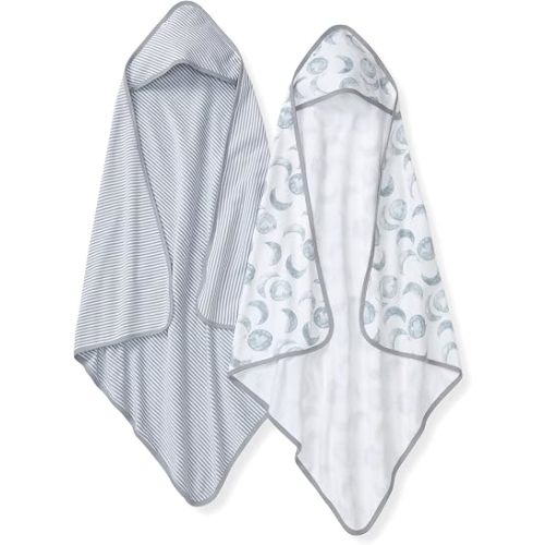 Burt's Bees Baby Infant Hooded Towels, Unisex Bath Essentials, 2-Pack