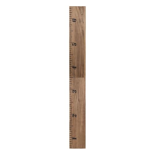 8" x 72" Growth Chart 6.5' Wood Wall Ruler Rustic Brown - Kate and Laurel: Metal Keyhole, Solid Wood, Ready to Hang