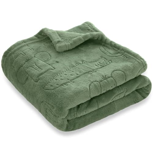 BORITAR Baby Blanket for Boys Girls Ultra Soft Fleece Warm and Lightweight Animal Blankets for Infant Toddler Newborn, 30x40 Inch, Olive Green