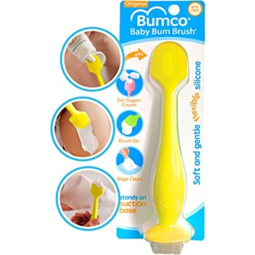 Bumco Baby Diaper Rash Cream Applicator - Baby Bum Brush Diaper Cream Spatula for Butt Paste Diaper Cream - Newborn Baby Essentials, Perfect for Baby Registry, Baby Shower Gifts - Yellow