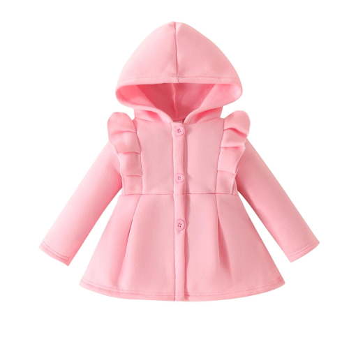 AherBiu Baby Girl Clothes Winter Hoodie Warm Button up Newborn Outerwear Casual Ruffle Dress Coat Jacket