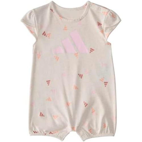adidas baby-girls Short Sleeve Heather Shortie Romper