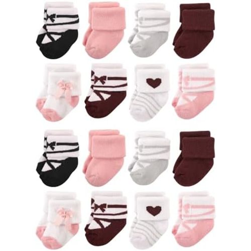 Hudson Baby Unisex Cotton Rich Baby Terry Socks 16-Pack