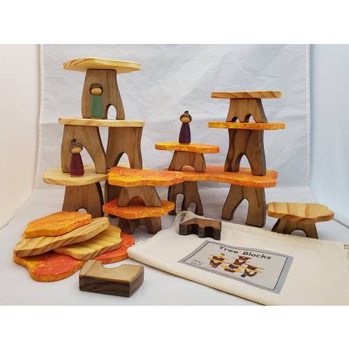 Handmade Tree House Blocks Set - Double Set Option, Toddler or Preschool tree House Blocks Set - Natural Wood Construction