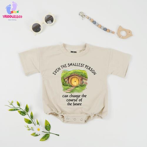 Hobbit Baby Romper, Bookish Baby Romper, Shire Toddler, Halfling Outfit, Storybook Inspired Baby Gift, Even the Smallest Person Quote Shirt