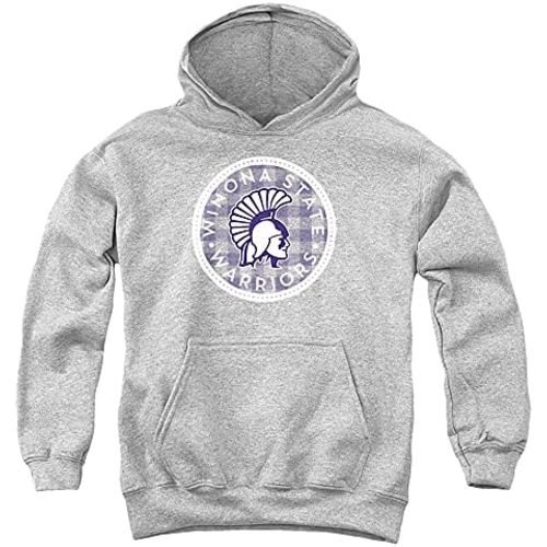 LOGOVISION Winona State University Official Plaid Badge Youth Kids Boy/Girls Pull-Over Hoodie Sweatshirt