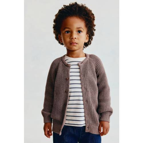 PATENT-KNIT COTTON CARDIGAN