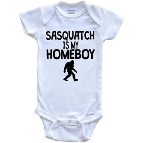 Sasquatch is My Homeboy Funny Bigfoot One Piece Baby Bodysuit