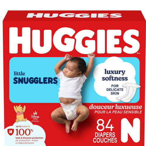 Huggies Little Snugglers Baby Diapers, Size Newborn (up to 10 lbs), 84 Ct - Walmart.ca