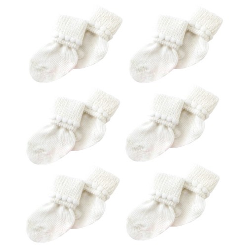 Socks & Booties | Newborn Baby Socks 6 Pack Soft Cotton Hospital Socks | NC-6SK
