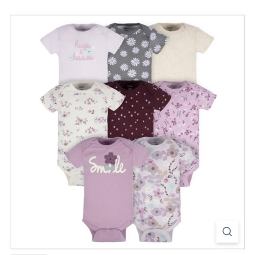 8-Pack Baby Girls Lavender Garden Onesies® Bodysuits