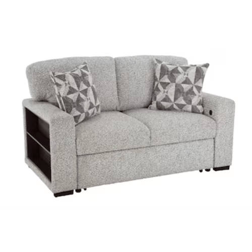 Sidekick Gray 68'' Full Pop-Up Sleeper Loveseat with USB & USB-C Ports