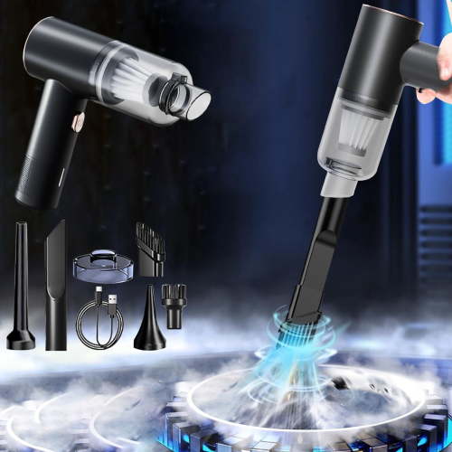 mfyjkho Portable Car Vacuum Cleaner, Cordless Handheld for Car Interior, Wet Dry Use, High Power Suction, Mini Design, Includes Multiple Attachments, Usb Charging