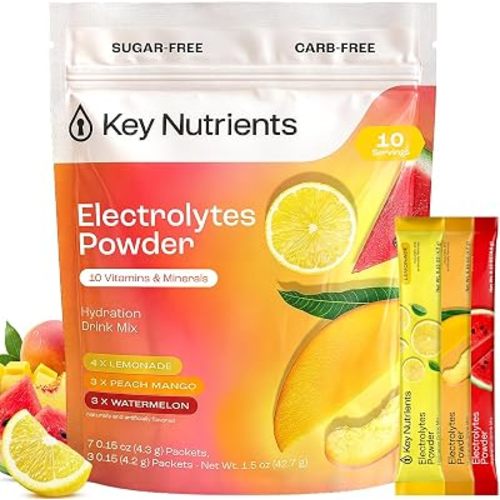 KEY NUTRIENTS Potassium Multivitamin Electrolyte Packets, Variety, 10Ct