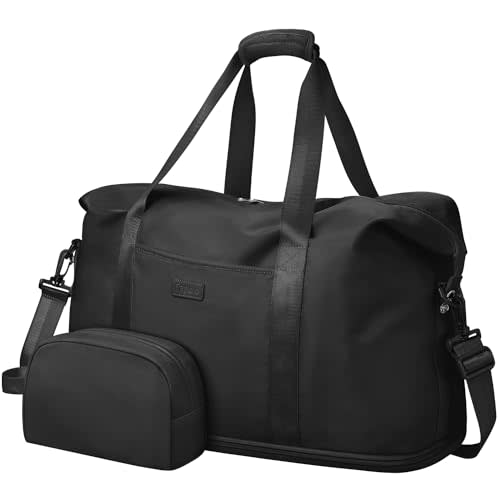 Capolo Expandable Travel Duffle Bag Weekender Overnight Bags for Women Men | 32L/43L Duffel Bag,Waterproof Carry on Bag,Hospital Bag for Labor Delivery,With Toiletry Bag,Gym,Airplane Travel