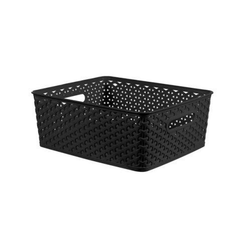 Y-Weave Medium Decorative Storage Basket Black - Brightroom™ : Target