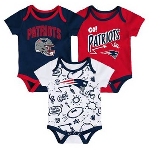 NFL Team Apparel Infant New England Patriots Navy Newborn All Day Play 3-Pack Creeper Set | Dick's Sporting Goods