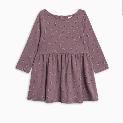 Stella Long Sleeve Swing Dress, Purple, 6-12 mos
