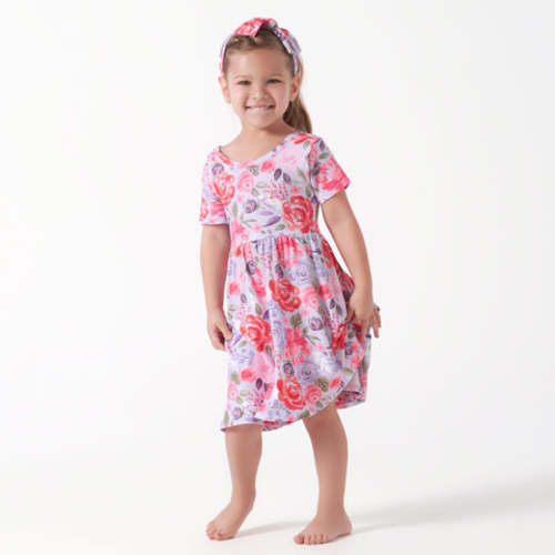 Infant & Toddler Girls Lilac Garden Buttery Soft Viscose Made from Eucalyptus Twirl Dress
