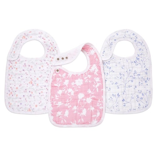 Floral Cotton Muslin Snap Bibs | aden + anais