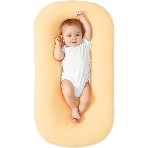 Baby Support Cushion for Newborn, Infant Support Cushion, Portable Tummy Time Mat for Home and Travel, Supervised Use, Soft Breathable Cotton, Baby Essentials Gift (Beige)