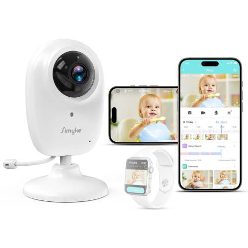 Free Shipping! Simyke 1080P Baby Video Monitor with WiFi APP Control Cry Detection Lullabies Night Vision Two-Way Audio Storage