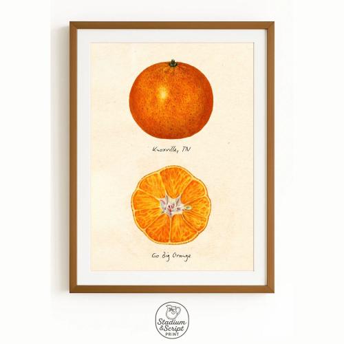 Vintage Knoxville TN Watercolor Orange Print | UTK Vols Dorm Decor (Digital Download)